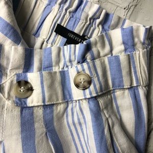 Forever 21 striped white and blue shorts size medium
